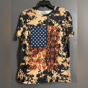 Crazy Train bleached Aztec flag tshirt